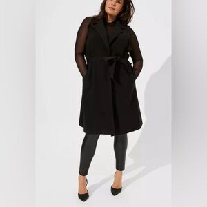 Torrid Black Sleeveless Vest Coat